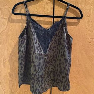 Green Cheetah Print Lace Cami
